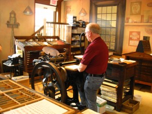 Ausstellung zum Druckerei-Handwerk im Heritage Center in Lancaster