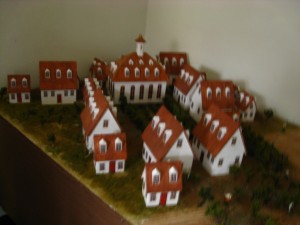 Modell von Moravian Community Buildings