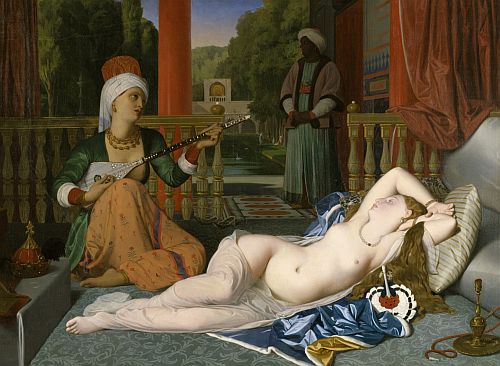Jean-Auguste-Dominique Ingres: Odalisque à l'esclave (1842). Bild auf Bestellung durch König Wilhelm I. von Württemberg. URL: http://commons.wikimedia.org/wiki/File:Jean-Paul_Flandrin_-_Odalisque_with_Slave_-_Walters_37887.jpg.