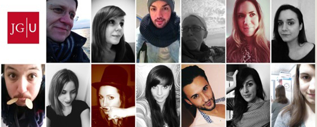 Collage mit Selfies der Masterstudierenden der JGU, die die Ausstellung 'Touch dich sm@rt' in den vergangenen zwei Semestern konzipiert und realisiert haben Collage mit Selfies der Masterstudierenden der JGU, die die Ausstellung 'Touch dich sm@rt' in den vergangenen zwei Semestern konzipiert und realisiert haben