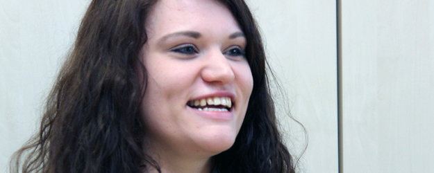 Maren Gockel hat in ihrem ersten SoMu-Semester in Kaunas, dann in Mainz und im dritten Semester in Stockholm studiert. Für ihre Masterarbeit ist sie jetzt zurück in Deutschland. (Foto: Stefan F. Sämmer) Maren Gockel hat in ihrem ersten SoMu-Semester in Kaunas, dann in Mainz und im dritten Semester in Stockholm studiert. Für ihre Masterarbeit ist sie jetzt zurück in Deutschland. (Foto: Stefan F. Sämmer)