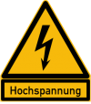 Gefahr durch hohe Spannungen Achtung Hochspannung