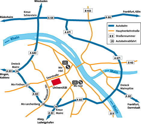 Lage in Mainz