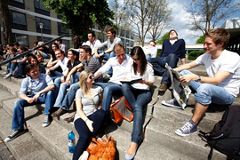 students outside