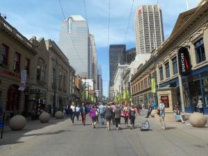 Die Innenstadt von Calgary, Alberta. 
