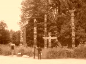 Totem Poles im Stanley Parc, Vancouver. 