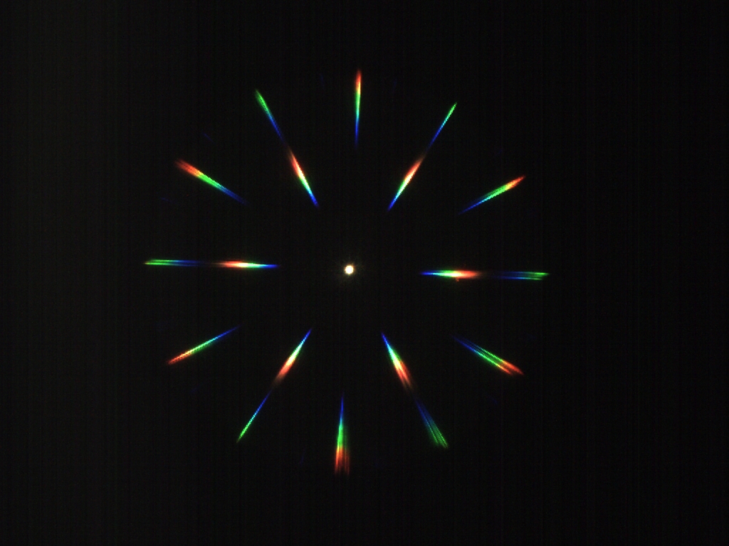 Fourier microscopic image of a perfect single crystal cut along the fcc 111 plane