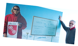 Univ.-Prof. Dr. Lutz Köpke r. erinnert sich noch immer sehr gern und lebhaft an seinen Forschungsaufenthalt am Neutrino-Observatorium IceCube am Südpol. Foto: Peter Pulkowski"