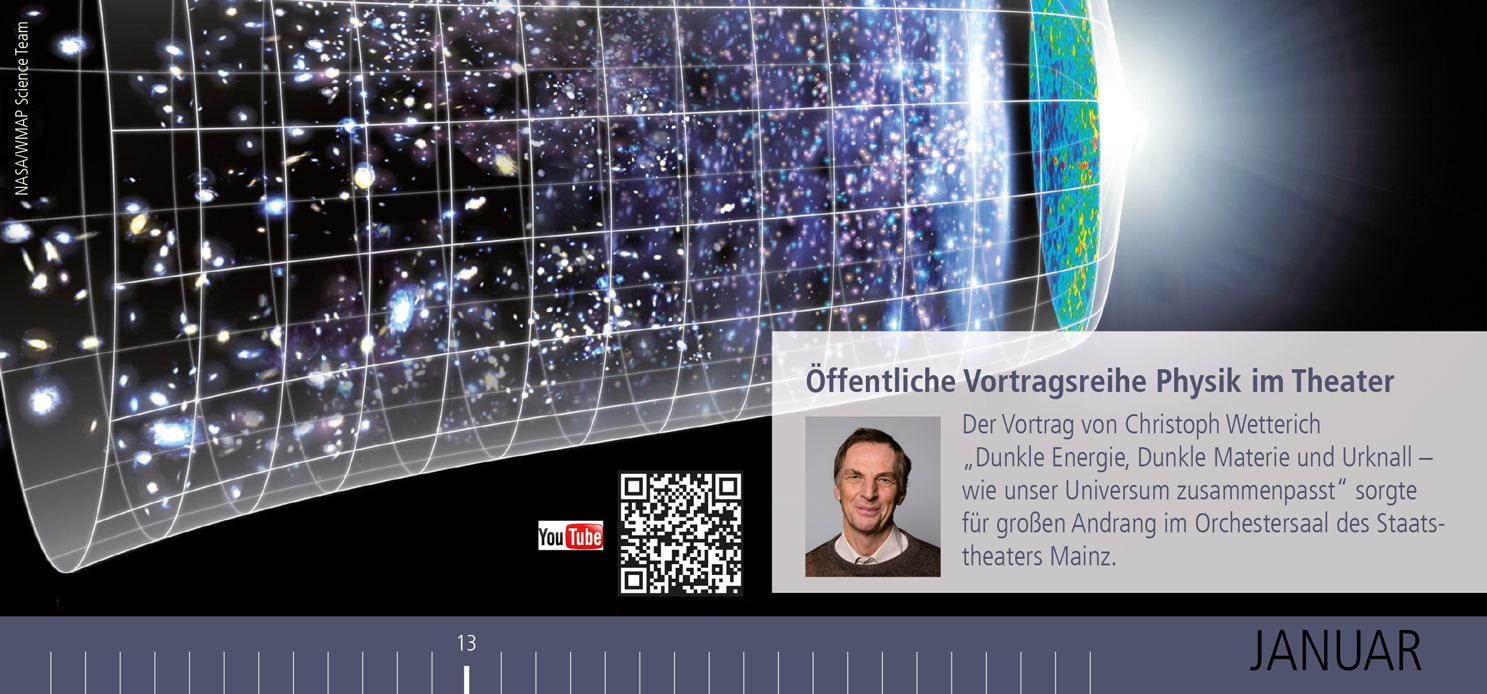 Sie können sich den Vortrag von Professor Wetterich auf YouTube in voller Länge anschauen. - Link öffnet neues Browserfenster