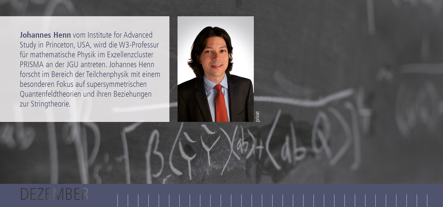 Professor Johannes Henn wird mit seinen Forschungsschwerpunkten zum Programm von Forschungsfeld D 