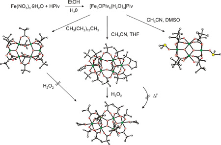 [Fe3O(piv)6(H2O)3] · piv as a versatile starting material.