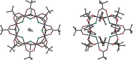 Structures of [Fe8F8(piv)16(Bu2NH)] and [Fe8F4(OPh)4(piv)12].