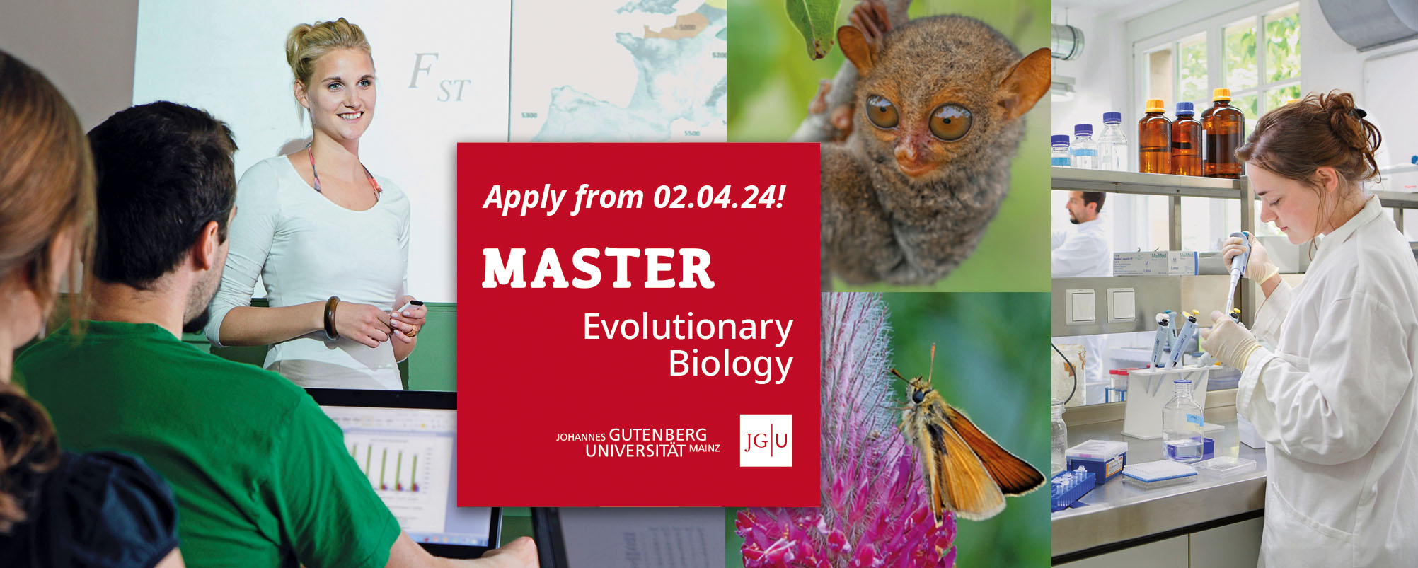 New international Master's degree program at the Faculty of Biology from winter term 2024/25. Photos: T. Hartmann (2), Adobe Stock, S. Xu