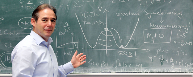 Matthias Neubert und sein Team sind in Aufbruchstimmung, denn die Wissenschaftler am Genfer Forschungszentrum CERN haben erste Anzeichen für die Existenz des Higgs-Bosons gefunden. (Foto: Stefan F. Sämmer)