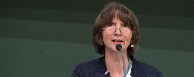 In der letzten Vorlesung der Johannes Gutenberg-Stiftungsprofessur 2015 widmete sich Prof. Dr. Dr. h.c. Aleida Assmann den Formen des Vergessens. <small>(Foto: Peter Pulkowski)</small>