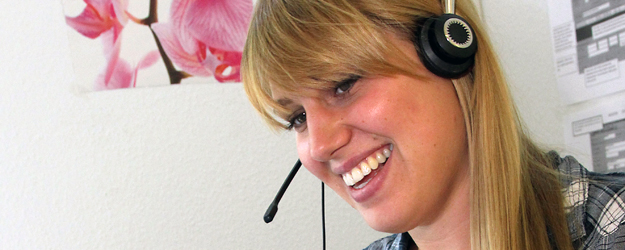 Student hotline worker Franziska Heintz (photo: Stefan F. Sämmer)