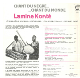 Rückseite des Albums 'Chant du Nègre… Chant du Monde…' von Lamine Konté
